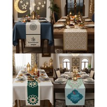 Ramazan Ayına Özel 4’lü Dijital Baskı Runner Masa Örtüsü Seti – 40X140 cm