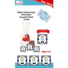 Mynil Madlen Çikolata Sargılı Erkek Bebek Hoş Geldin Bebek 10 Adet