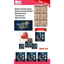 Mynil Madlen Çikolata Sargılı Ramazan Temalı 50 Adet - Mehmet Efendi Türk Kahvesi 6gr x 50 Adet