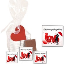 Mynil Madlen Çikolata Sargılı Düğünümüze Hoşgeldiniz Marka 70 Adet Jelatin Poşetli Kalpli Etiketli