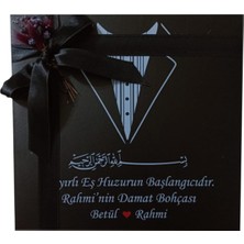 Mynil Damat Bohçası Çikolatası Madlen Çikolata Kutusu 48'li Isme Özel Besmele (Pelit Valonia)