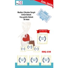 Mynil Madlen Çikolata Sargılı Erkek Bebek Hoş Geldin Bebek 50 Adet