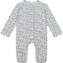 Antebies Organik Beyaz Uzun Kollu Kız Bebek Patikli Tulum