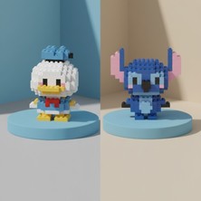 Teknik Durak Sevimli Ikili Karakter Nano Blok Seti - 3D Mikro Yapım Figürleri (2 Farklı Model)
