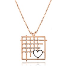 Gümüş Rose Parmaklıklar Arasındaki Aşk Kolye