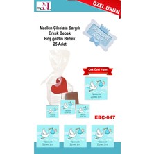 Mynil Madlen Çikolata Sargılı Erkek Bebek Hoş Geldin Bebek 25 Adet