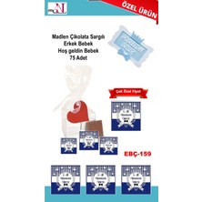 Mynil Madlen Çikolata Sargılı Erkek Bebek Hoş Geldin Bebek 75 Adet