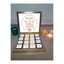 Mynil Gold Kutu Kız Bebek Doğum Çikolatası Isme Özel