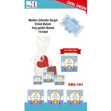 Mynil Madlen Çikolata Sargılı Erkek Bebek Hoş Geldin Bebek 10 Adet