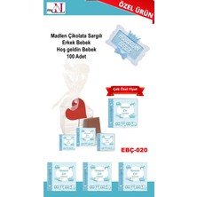 Mynil Madlen Çikolata Sargılı Erkek Bebek Hoş Geldin Bebek 100 Adet