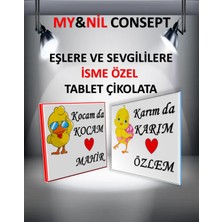 Mynil Eşlere ve Sevgililere Isme Özel Tablet Çikolata 2 Li