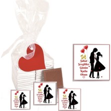 Mynil Madlen Çikolata 14 Şubat Sevgililer Günü Marka 15 Adet Jelatin Poşetli Kalpli Etiketli