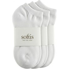 Softis 3'lü Kadın Beyaz Kısa Bilek Çorap