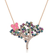 Gümüş Bahar Ağacı Bayan Kolye