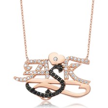 Gümüş Aşk Yazılı Bayan Kolye