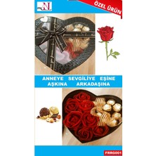 Mynil Anneye Sevgiliye Eşine Aşkına Arkadaşa Çikolata ve Güllü Mutluluk Kutusu