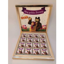 Mynil Isme Özel Hoşgeldin Kız Bebek Çikolatası Doğum-Yaş Günü, 32 Adet