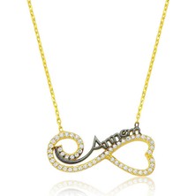 Gümüş Kalpli Sonsuzluk Annem Kolye