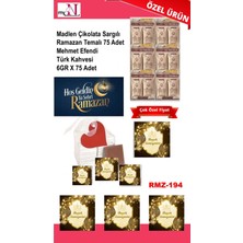 Mynil Madlen Çikolata Sargılı Ramazan Temalı 75 Adet - Mehmet Efendi Türk Kahvesi 6gr x 75 Adet