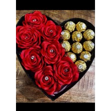 Mynil Ferrero Rocher Çikolata Yapay Gül Sevgiliye Hediye Kız Arkadaşa Özel Tasarım Sevgililer Günü Süs