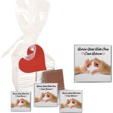 Mynil Madlen Çikolata Sargılı Babalar Günü Marka 15 Adet Jelatin Poşetli Kalpli Etiketli