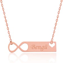 Gümüş Rose Kişiye Özel Sonsuzluk Isimli Kolye