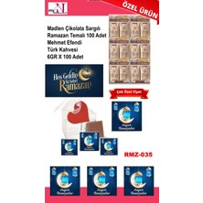 Mynil Madlen Çikolata Sargılı Ramazan Temalı 100 Adet - Mehmet Efendi Türk Kahvesi 6gr x 100 Adet