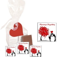 Mynil Madlen Çikolata Nişanımıza Hoşgeldiniz Marka 25 Adet Jelatin Poşette Kurdelalı Kalp Etiketli