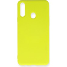 Newface Samsung Galaxy A20S Kılıf Nano Içi Kadife Silikon - Sarı