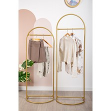 Fec Reklam Ikiz Metal Konfeksiyon Askılığı Renk Askılık Gold Elbise Askılığı Ayaklı Askılık Kıyafet Askılığı