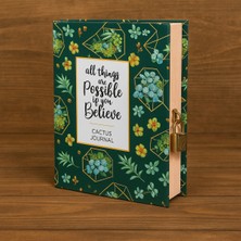 Angelphoto Cactus Journal Hatıra Defteri Kilitli Defter Günlük Ajanda