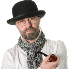 Epilons Siyah Renk Yetişkin Boy Retro Bowler Derby Şapkası 58 cm