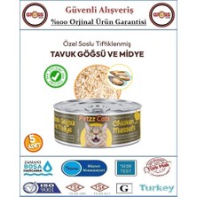 Petzz Cats Tavuk & Midye Konserve Kedi Maması 70gr x 5 Adet