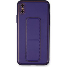 Newface Iphone Xs Max Kılıf Coco Deri Standlı Kapak - Mor