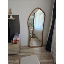 Uğurlu Ayna 180X75 Asimetrik Boy Aynası – Doğal Ahşap Çerçeveli El Yapımı Ceviz Duvar Aynası