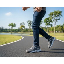 WanderFull Erkek Siyah Spor Ayakkabı Yürüyüş Koşu Ayakkabısı Hava Alan Fileli Sneaker