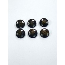 Kaban Manto Düğmesi / Metal Düğme / Antik Sarı / 2,8 cm / 6 Lı Set/ MDE157