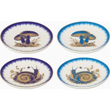 Jonathan Adler Botanist Porselen, Dekoratif Koleksiyonluk Tasarım Bardak Altlığı Seti 4'lü