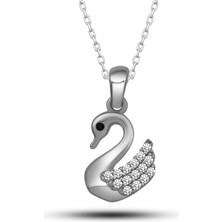 Gümüş Zarif Kuğu Kadın Kolye