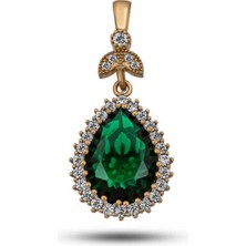 Gümüş Zümrüt Taşlı Hürrem Kadın Kolye Ucu