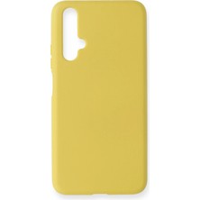 Newface Huawei Honor 20 Kılıf Nano Içi Kadife Silikon - Sarı