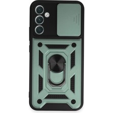 Newface Samsung Galaxy A34 5g Kılıf Pars Lens Yüzüklü Silikon - Yeşil