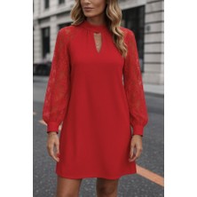 Etiler Collection Kadın Uzun Kollu Damla Detaylı Sandy Mini Elbise