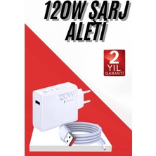 120W Şarj Aleti Hızlı Çift Turbo Şarj Aleti Seti Beyaz