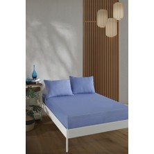 %100 Pamuk Çarşaf Takimi-Mavi