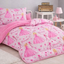 Lila Moon Prenses Desenli Tek Kişilik Çift Taraflı Welsoft Uyku Seti (Yorgan+ Çarşaf+ Yastık Kılıfı)