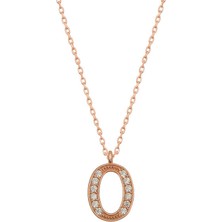 Gümüş Rose O Harfi Kadın Kolye