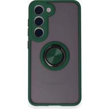 Newface Samsung Galaxy M15 Kılıf Montreal Yüzüklü Silikon Kapak - Yeşil