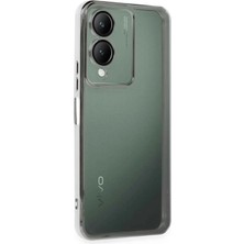 Newface Vivo Y17S Kılıf Razer Lensli Silikon - Gümüş