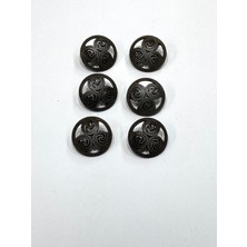 Trençkot Ceket Düğmesi / Metal Düğme / Antik Sarı / 2,2 cm / 6 Lı Set/ MDE157